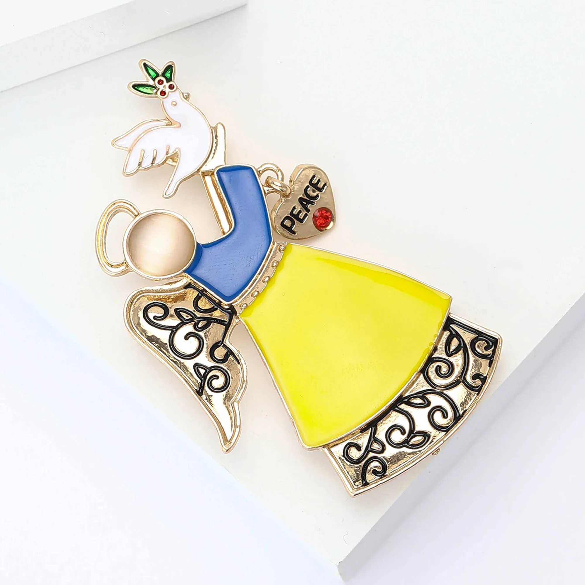 Enamel Peace Dove Angel Brooches for Women Unisex Peace Pins 2color Available Office Party Accessories Gifts J251115