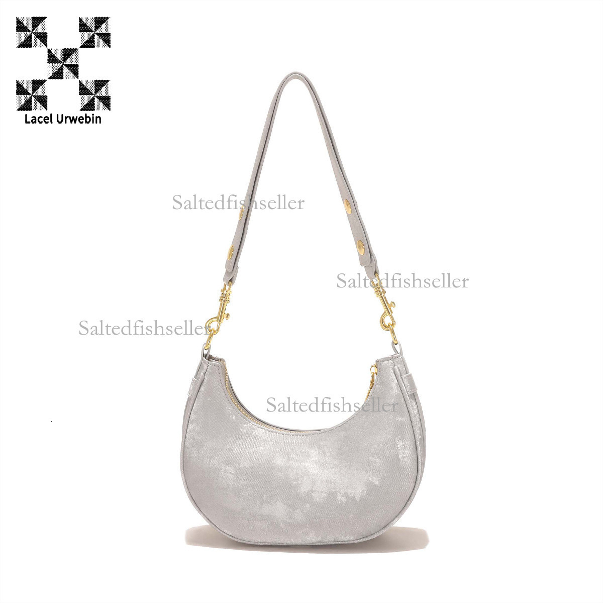 Lacel Urwebin Designer Fashion Women's Handbag New Style Elegant Underarm Crescent Bag Popular Velvet Single Shoulder Crossbody Bag Zipper Chines