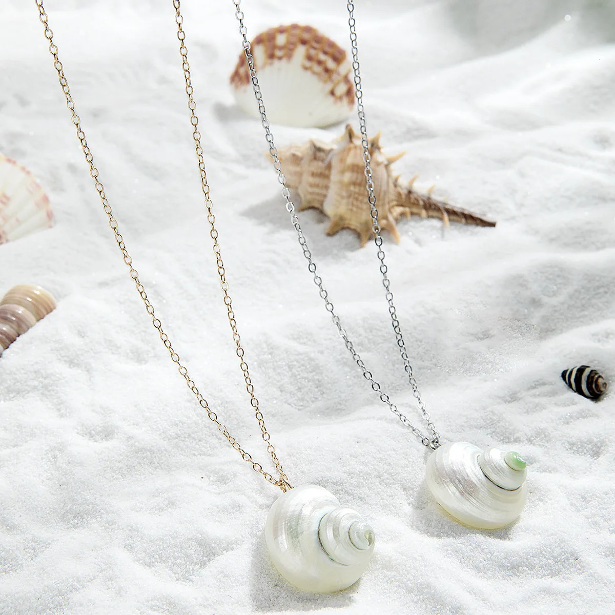 Fashion Baroque Imitation Pearl Clavicle Chain Summer Women Vacation Handmade Natural Conch Necklace Adult Jewelry 251016