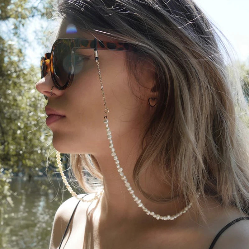 Handmade Trendy Irregular Natural Freshwater Pearl Sunglasses Chain Antislip Beaded Eyeglass Chain Neck Strap 70cm Cord Novelty 251023