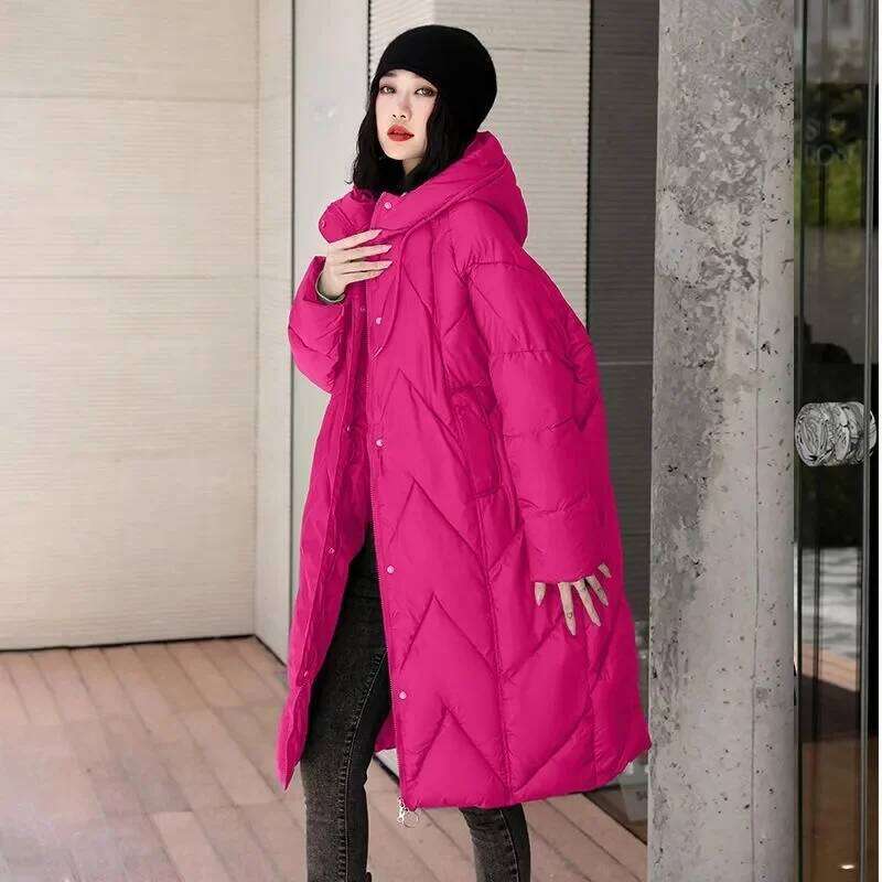 Oversized Thicken Down Cotton Jacket For Women Winter New Retro Chinese Style Hooded Coat Female Cotton Warm Parker Overcoat