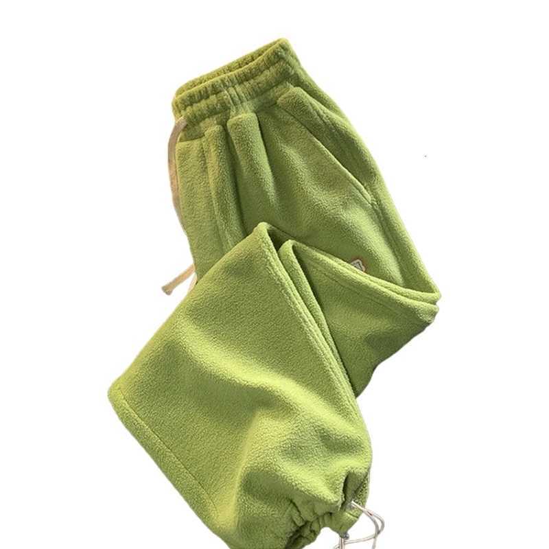 Womens Drawstring Harem Pants with Fleece Lining Fashionable Trousers in WinterT251025