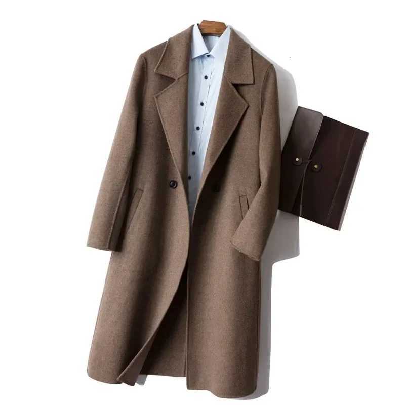 MRMT 2025 Brand New Pure Wool DoubleSided Woolen Coat Mens Long OverTheKnee DoubleSided Cashmere Coat Suit Collar WoolenT251025