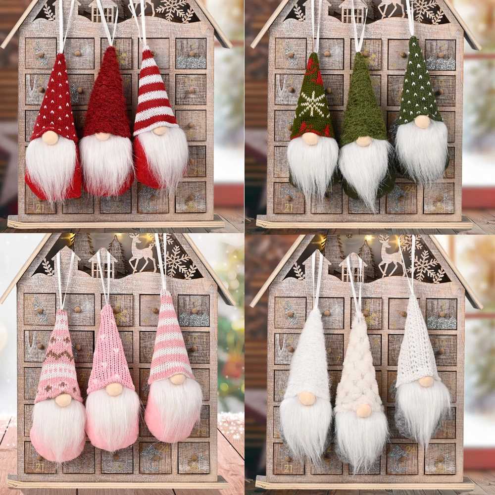 3Pcslot Christmas Elf Doll Pendant Merry Christmas Decorations for Home Xmas Tree Ornament Navidad Natal New Year 2022 C251024