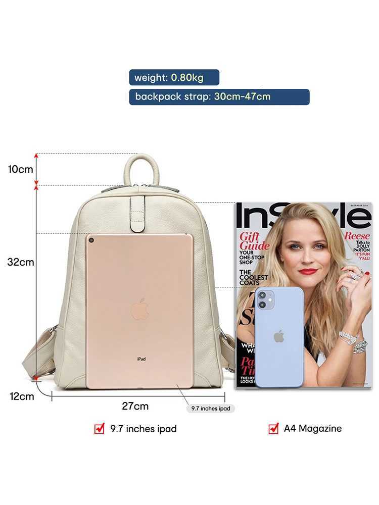 Zency Travel Backpacks Women 100 Genuine Leather Preppy Style For Girls Fashion Knapsack Large Capacity Many Pockets Rucksacks W251025