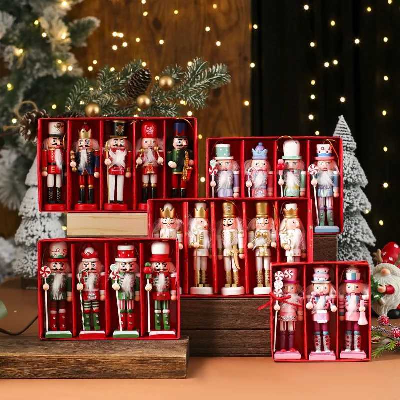 345PCS Christmas Tree Decoration Pecan Soldier Hanging Christmas Wooden Ornament New Year Pecan Soldier New Year Gift Set C251024