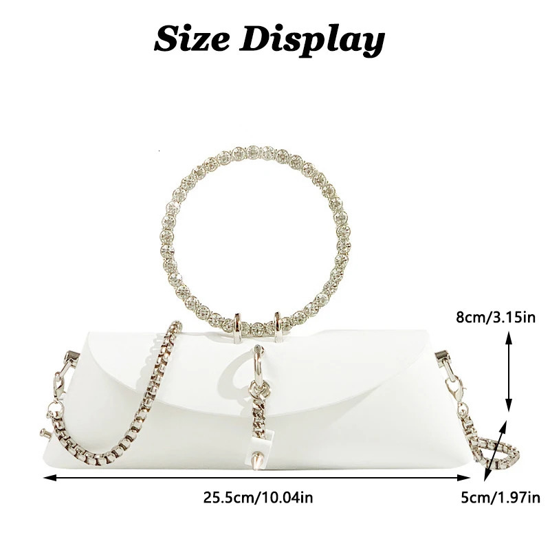 JIOMAY Clutch Bag Handbag for Women 2023 with Chain Metal Ring Handle PU Leather s Purses Shoulder 251018