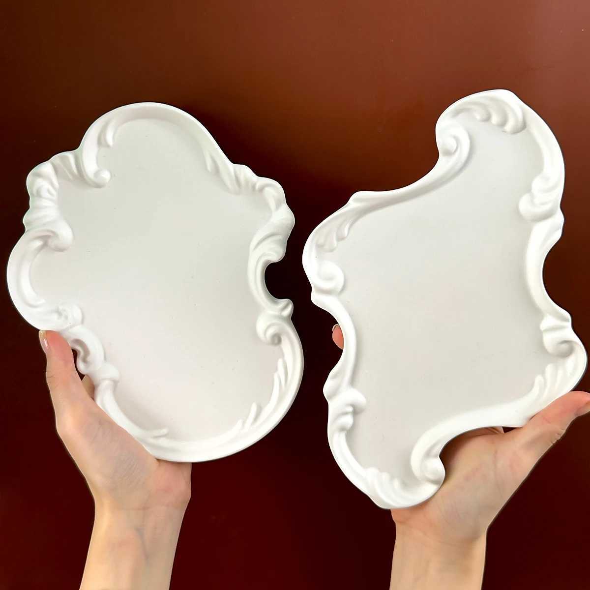 Baroque Style Storage Tray Silicone Mold DIY European Style Lace Tray Crafts Making Plaster Concrete Molds He Decor Y251025