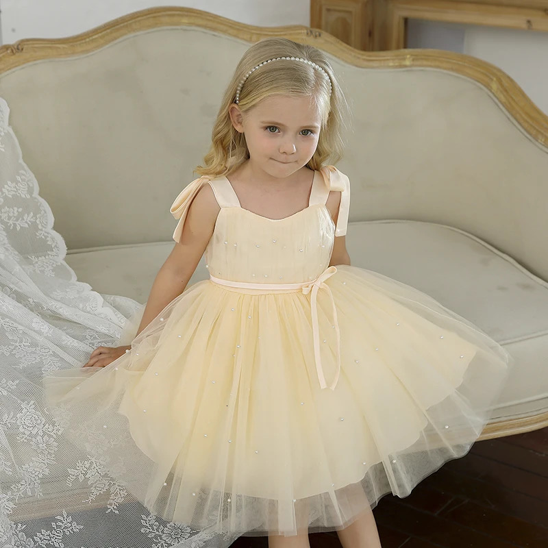 Baby Girl Tulle Dress Princess Party Tutu Fluffy Dress Flower Wedding Bridesmaid Evening Dress Toddler Kids Formal Gala Gown 251023
