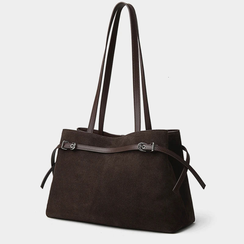 Hifashion Cowhide Suede Genuine Leather Large Tote Shoulder Bags For Women 2025 Matte Shopping Ladies Handbags 251018
