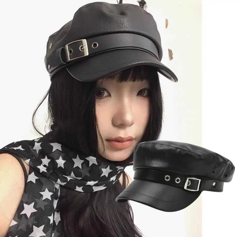 HOT Black Painter Hat Vintage Flat Newsboy Cs Outdoor Army C Ctain Military Cs Wens Accories Pu Leather Y251025