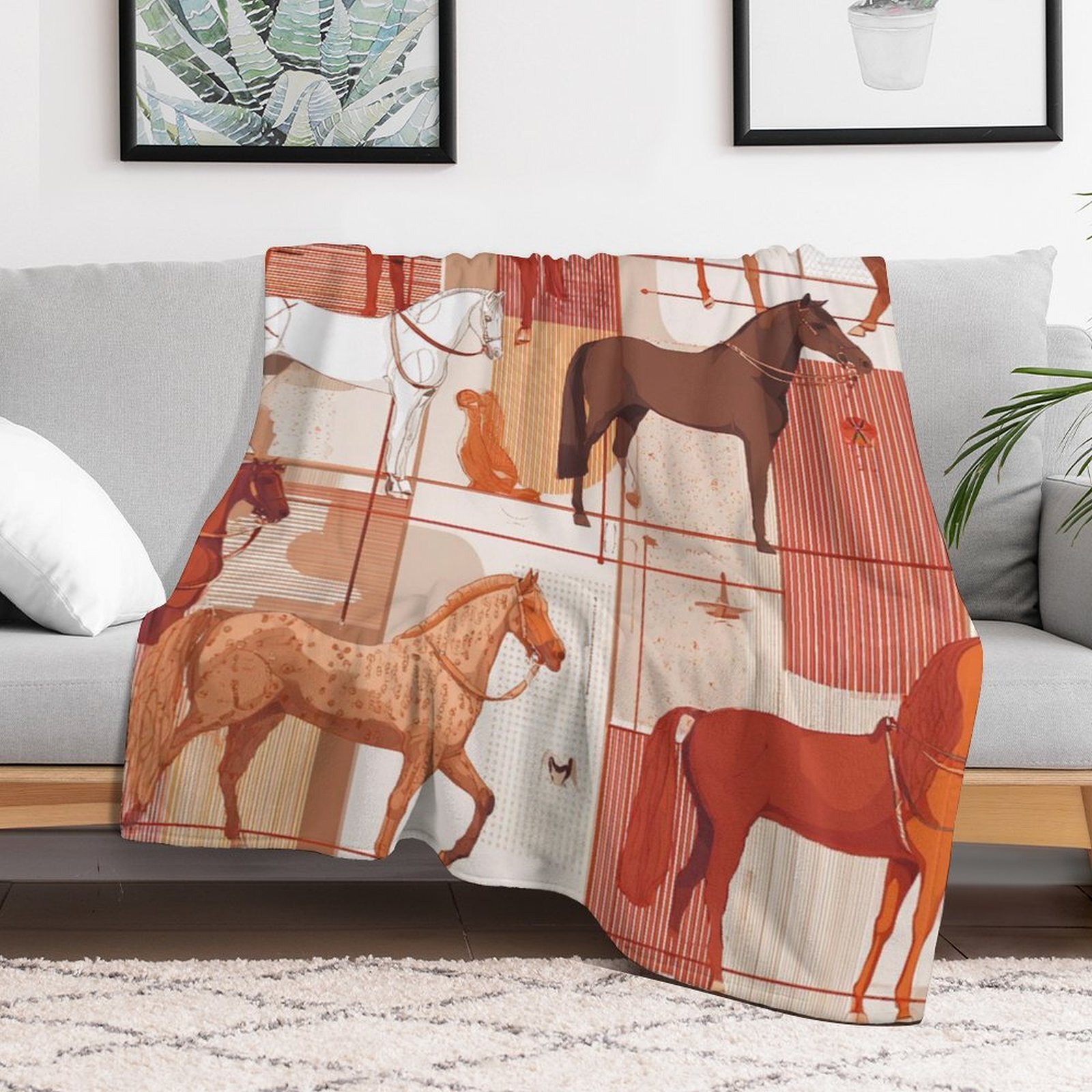 H Designer Horse blanket blanket throw cashmere vibration blanket copert Home Travel Throw Summer Air Conditioner Beach home bedding blankets throws H