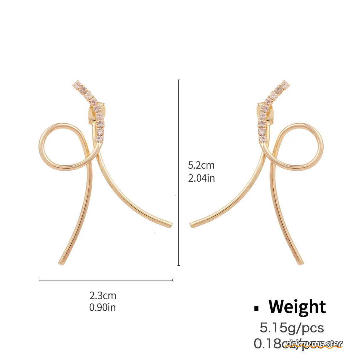 Stylish Hoop Earrings: European & American Design, Geometric Copper Earrings With Zircon Inlay Ddmymaster
