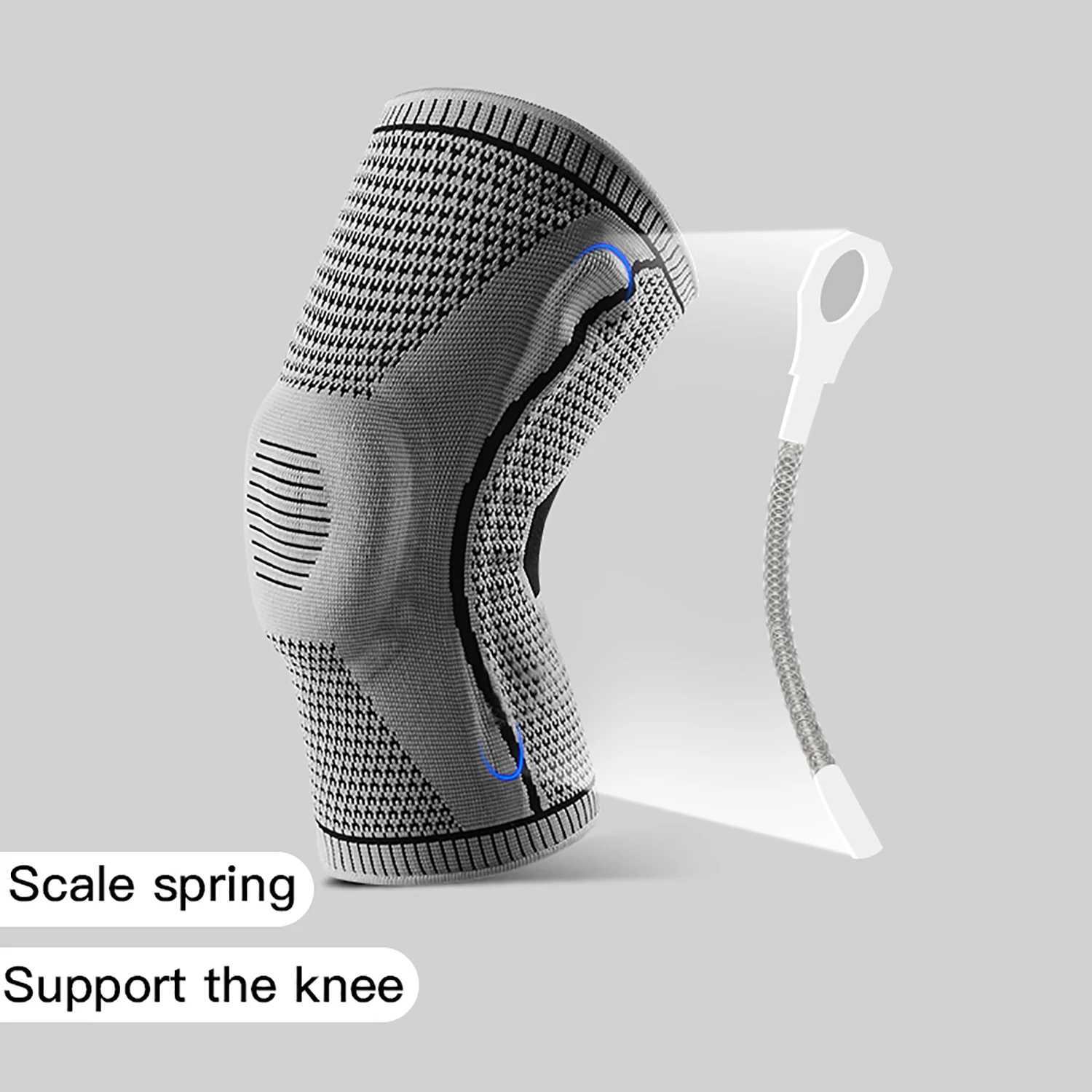 1PC Sports Knee Pads Meniscus Patella Supports Silicone Kneecaps Men Compression Knee Sleeve For Gym Fitness Running Protection Y251024