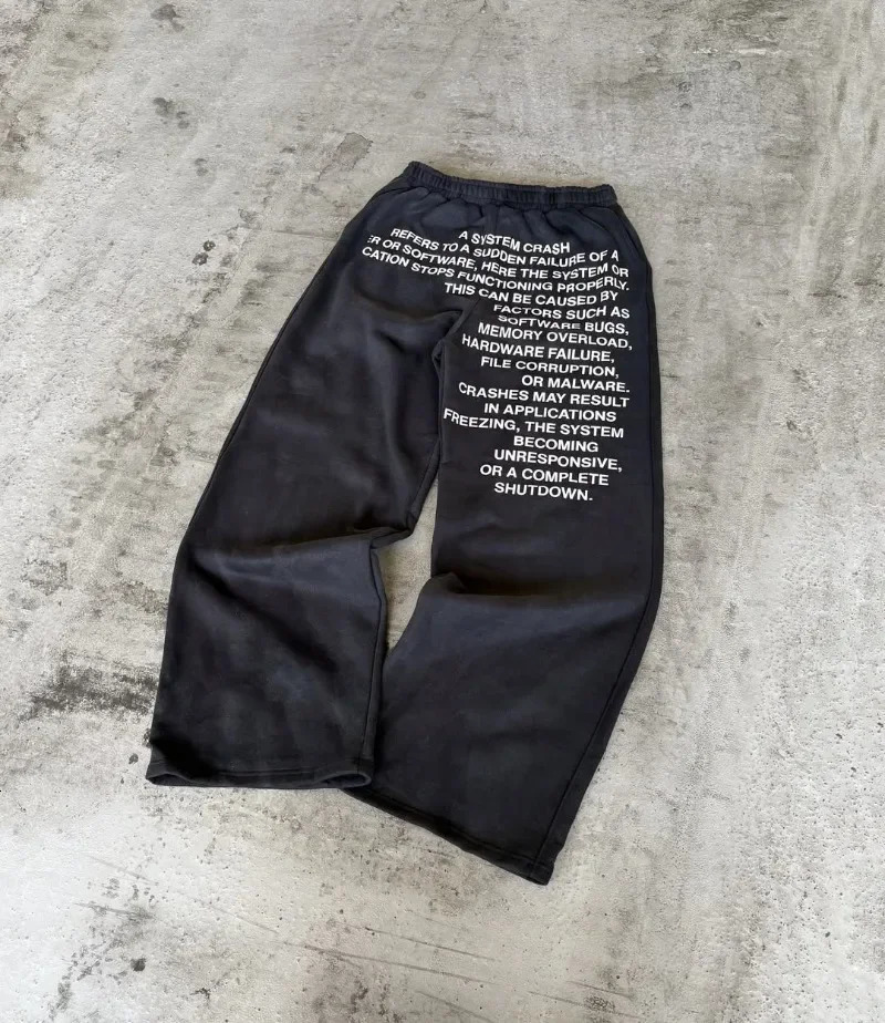 2025 High Street Trendy Harajuku Streetwear Trousers Women American Retro Letter Printing Sweatpants Men Hip Hop Casual Jogger 251024