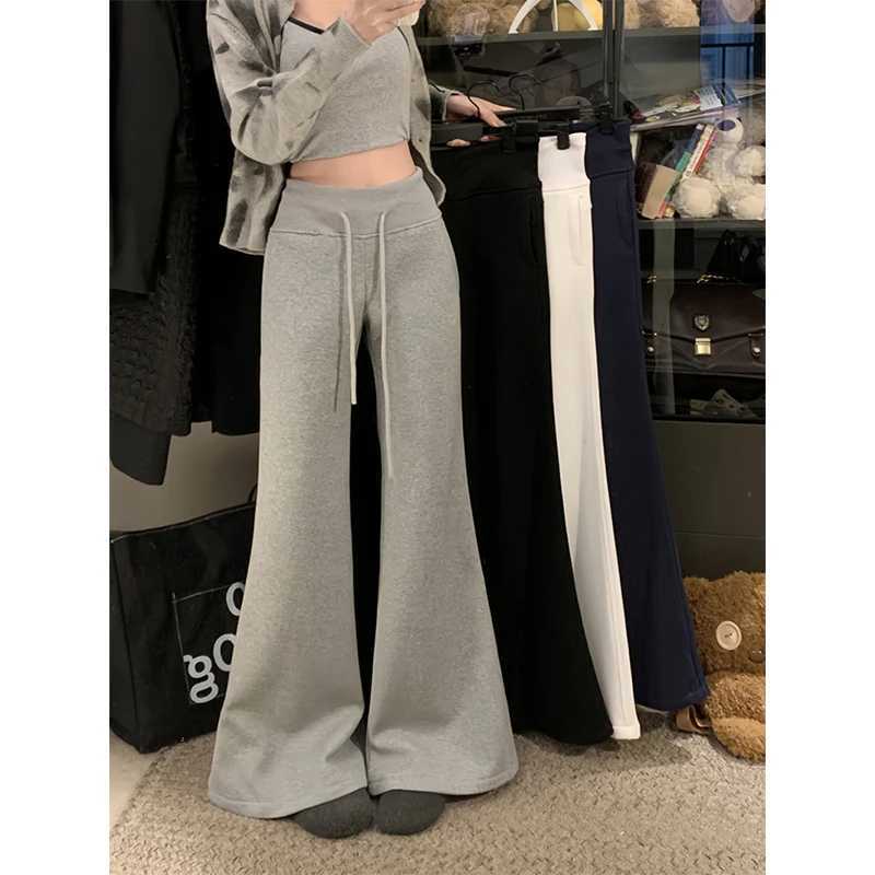 MEXZT Fleece Black Sweatpants Women Streetwear White Baggy Wide Leg Joggers Harajuku Korean Flare Pants Winter Fashion TrousersT251025