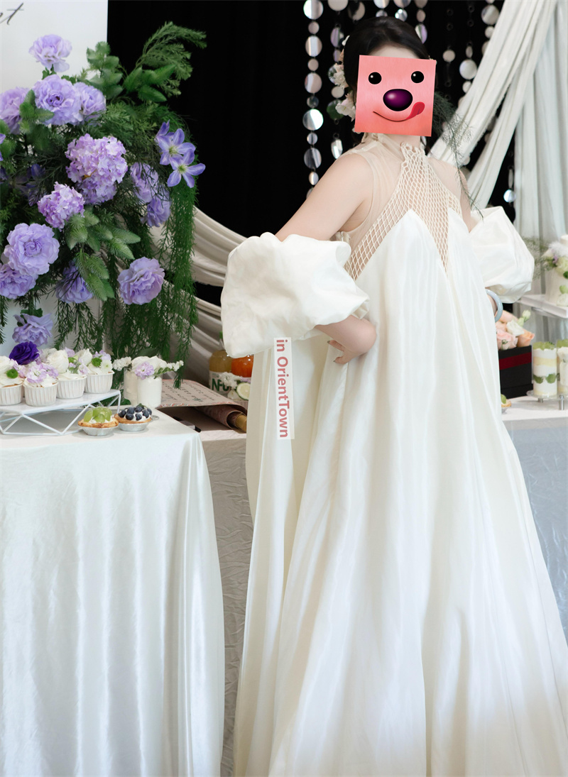French Trend Lightweight Wedding Dress Satin Texture Minimalist Ethereal Apparel Bridesmaid Engagement Parties Morning Gown TP98