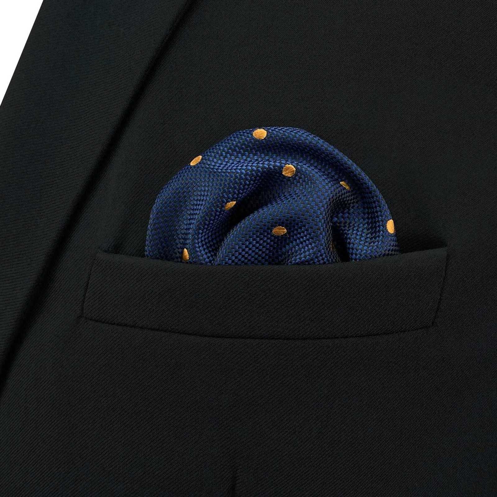 Navy e Mens Pocket Square Paisley Solid Dots Wedding Handkerchief Party Hanky Classic Fashion Y251024