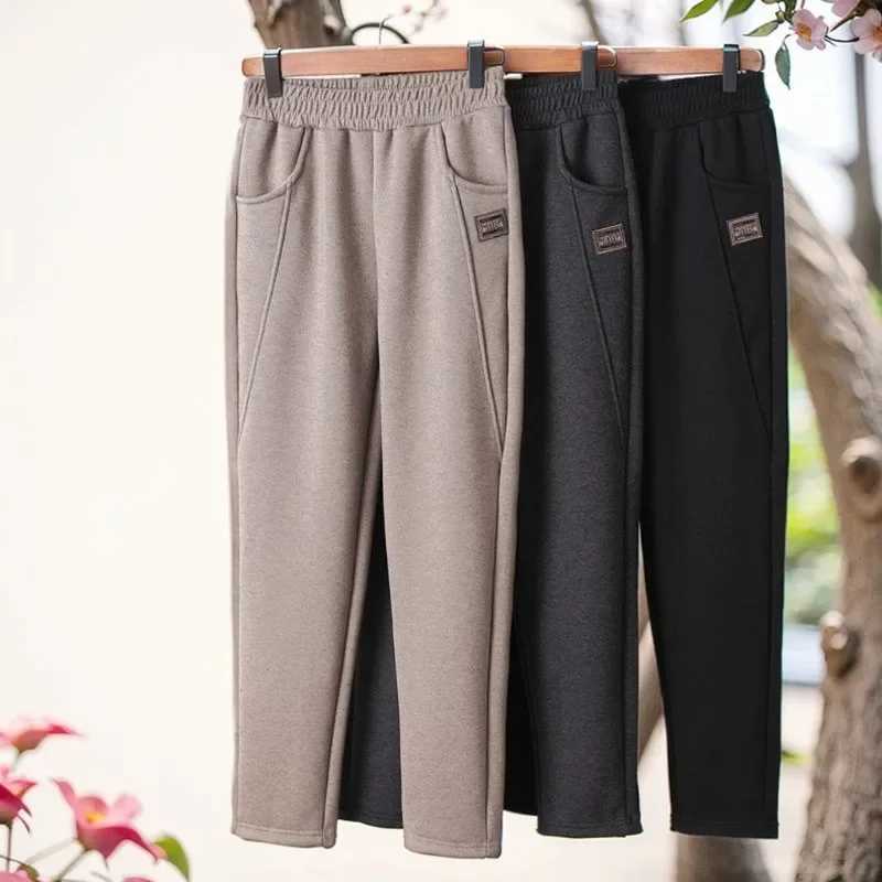Fleece Thickened Sweatpants Autumn Fleece Thicken Warm Sweatpants Elasticwaist Harem Pants Female Warm Drawstring TrousersT251025