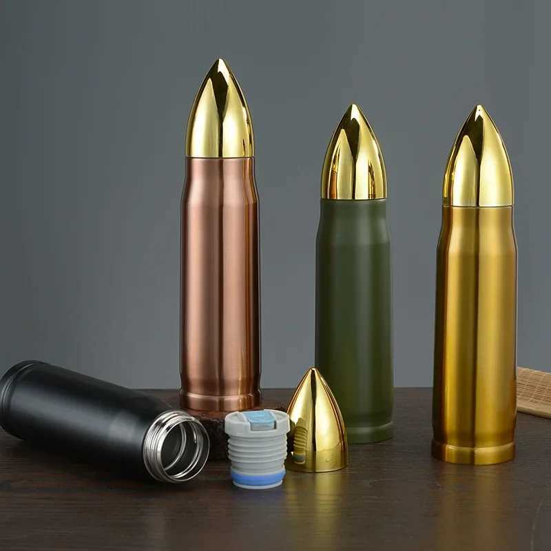 NEW 500ml Bullet Shape Thermos Bottle Large Capacity Stainless Steel Water Bottle Portable Vacuum Flasks Thermos Cup for Coffee J251025