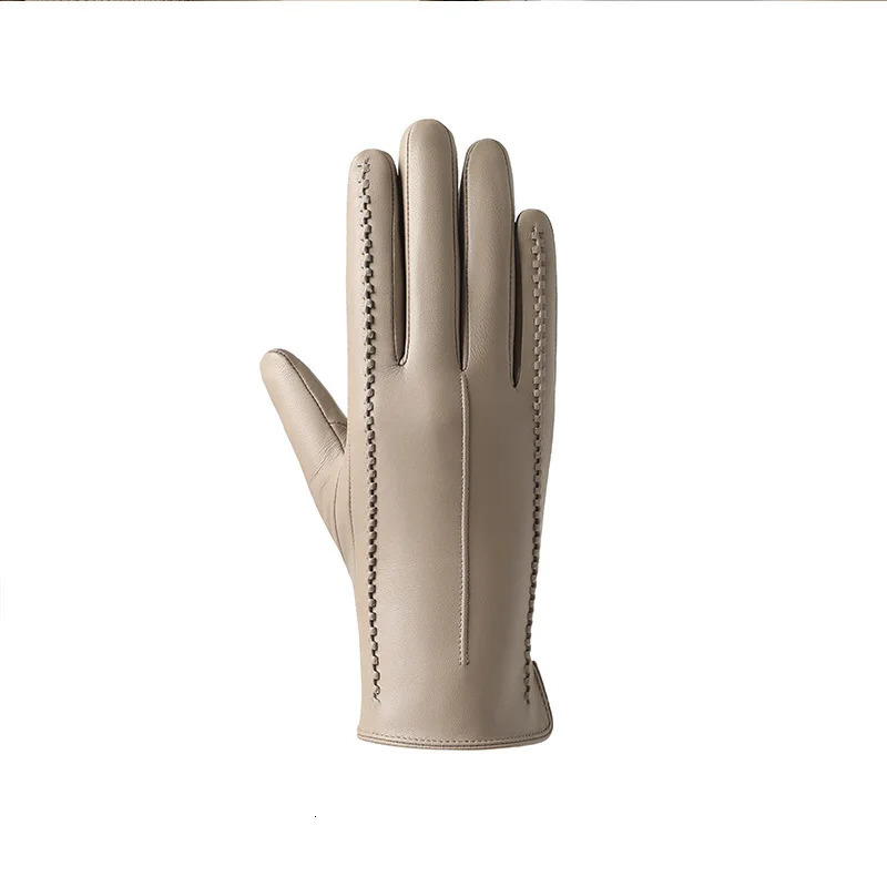 Lambskin leather Gloves for Women Winter Warm Plus Fleece Thickening Locomotive Windprorop Training Thickened Protection Cycling 251021