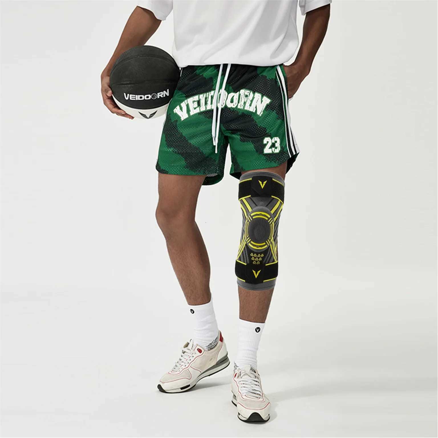 1PC Men Compression Crossfit Rodilleras with Side Stabilizers Silicone Gel Knee Support Patella Pad Y251024