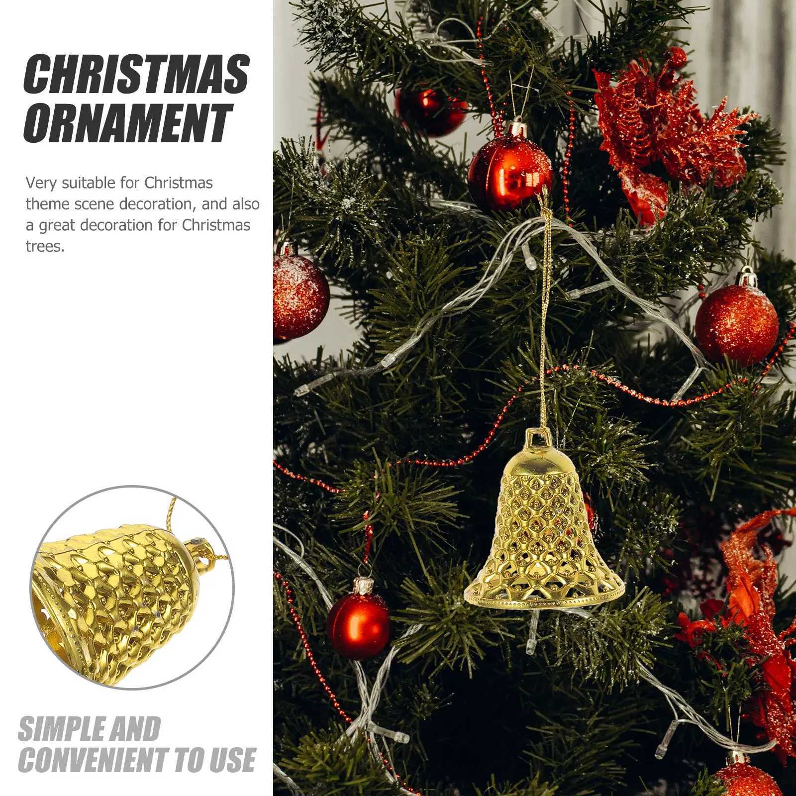 12pcs Christmas bells Festive Foam Bell Hanging Decorations Xmas Tree Polar Express Bells Xmas tree decoration pendants C251024