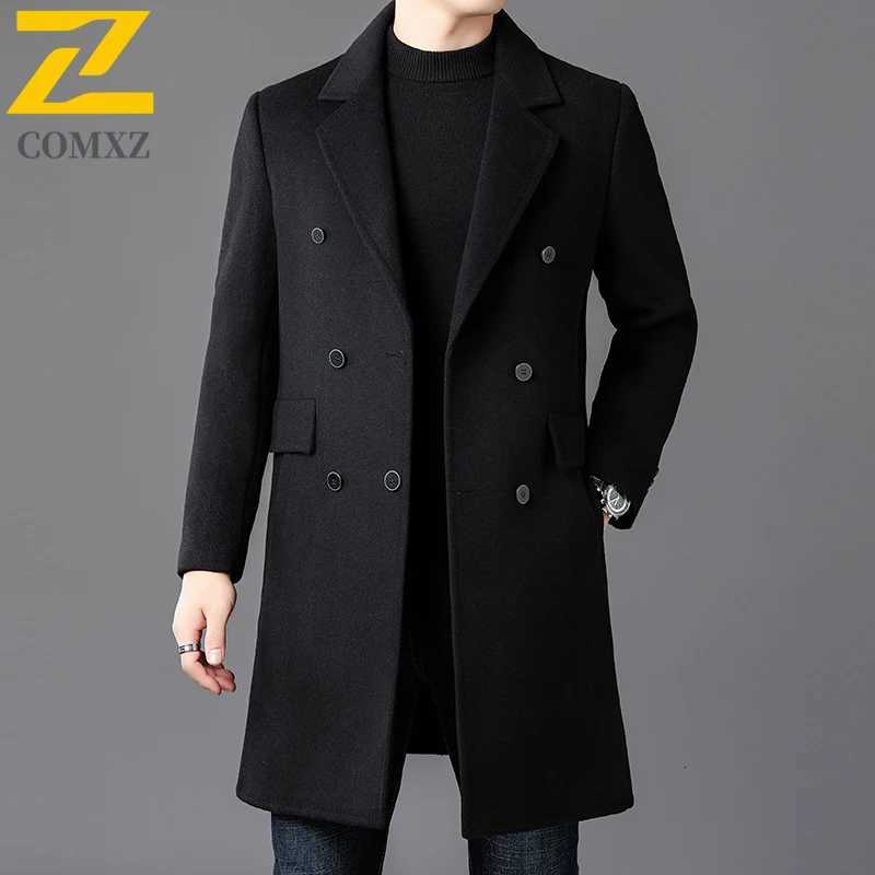 Winter New Woolen Overcoat Male Fashion Classic Suit Collar Warm Trench Coat Premium Business Style Scratch Resistant Long CoatT251025