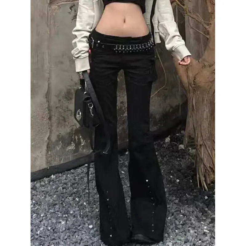 Women Black Gothic Baggy Jeans Harajuku Oversize Denim Trousers Japanese 2000s Style Y2k Vintage Jean Pants Trashy Clothes 251024