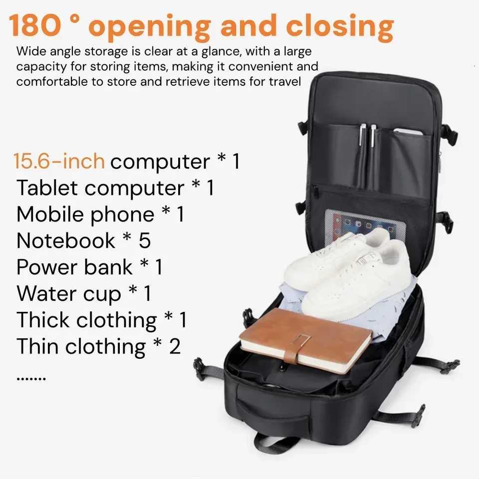 Vacpack Vacuum Seal Backpack Waterproof Large Capacity Business Hiking Bag with Anti Theft Lock Laptop Compartment W251025