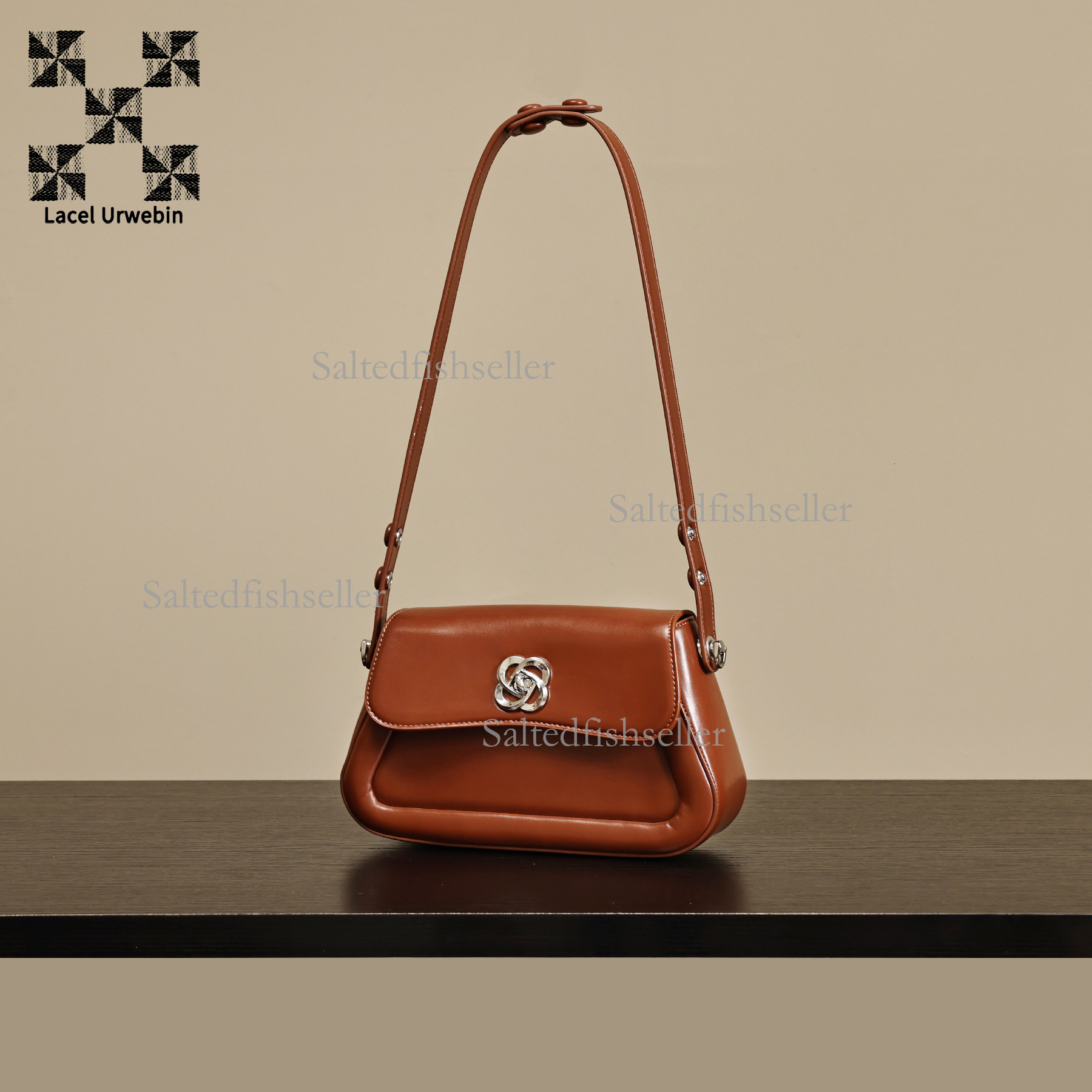 Lacel Urwebin Designer Autumn/winter New Women's Handbag Fashion Metal Flip Up Three Dimensional Commuter Shoulder Cross Shoulder Small Square Ba