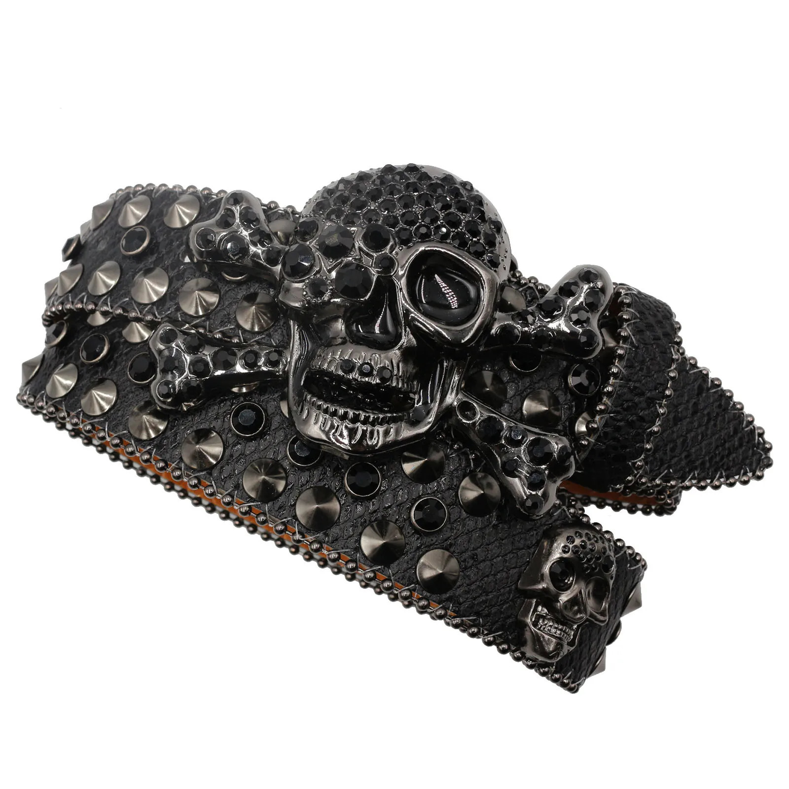 Fine Womens Jeans Rhinestone Belt Mens Belt Western Denim Shiny Rivet Leather HipHop Punk Rock Y2K Style Belt 251024
