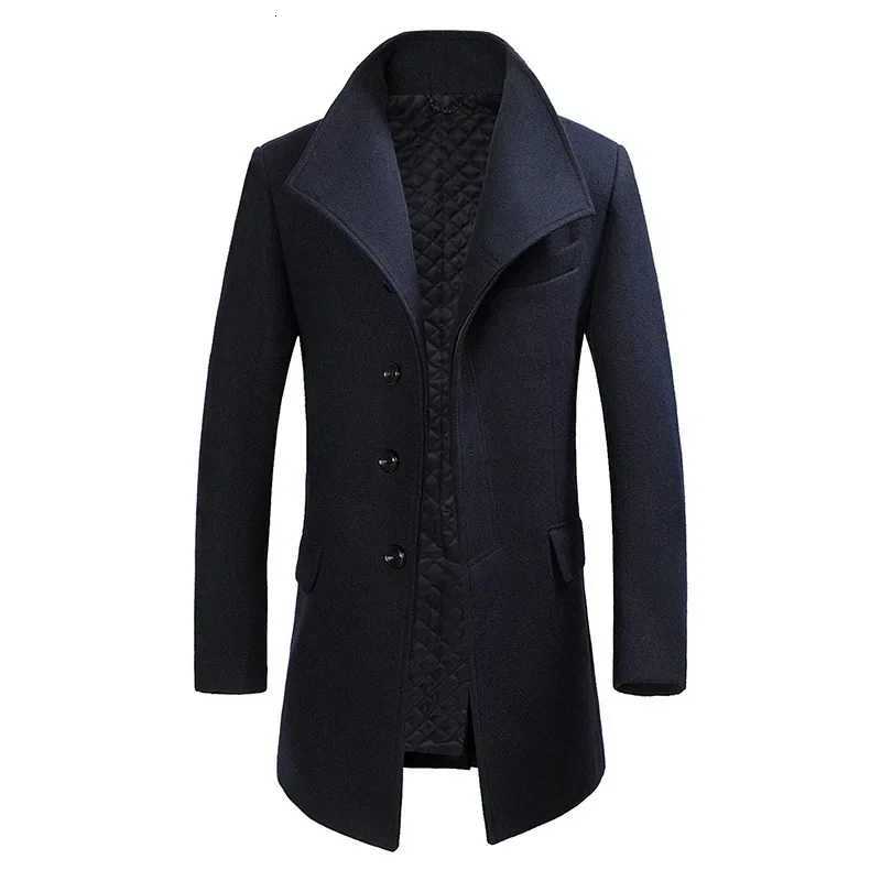 Men British Style Overcoats Business Casual Woolen Coats New Winter Man Thicker Warm Trench Coats Quality Long JacketT251025