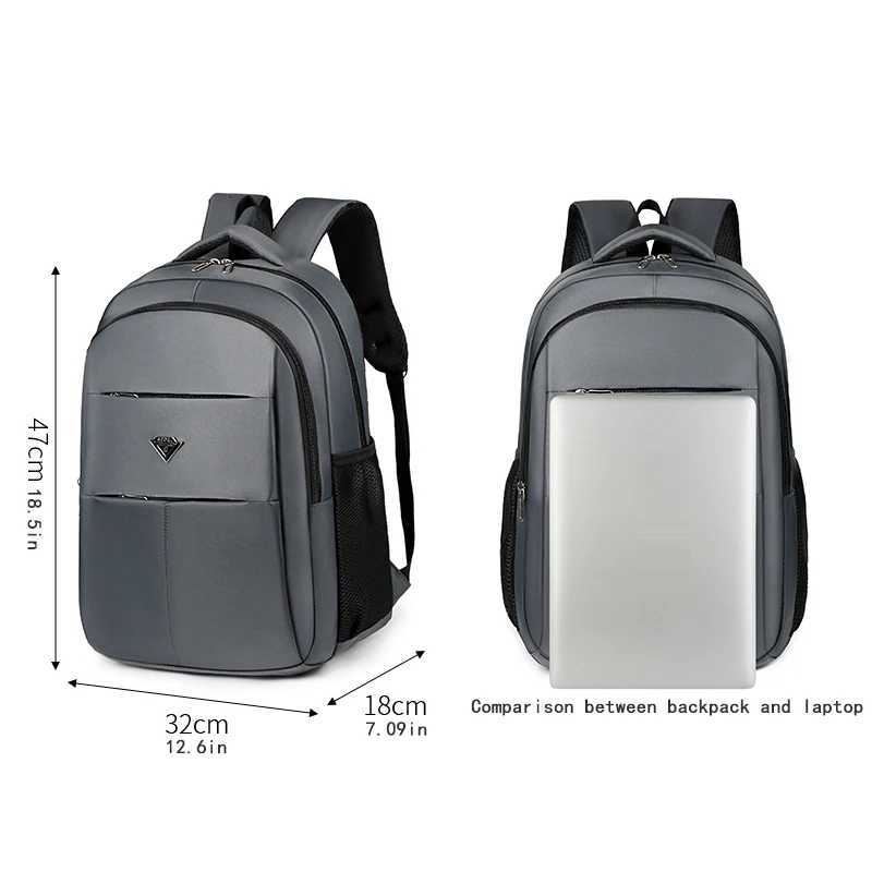 Mens largecapacity backpack multicompartment design ideal choice secure zipper closure travel backpack W251025