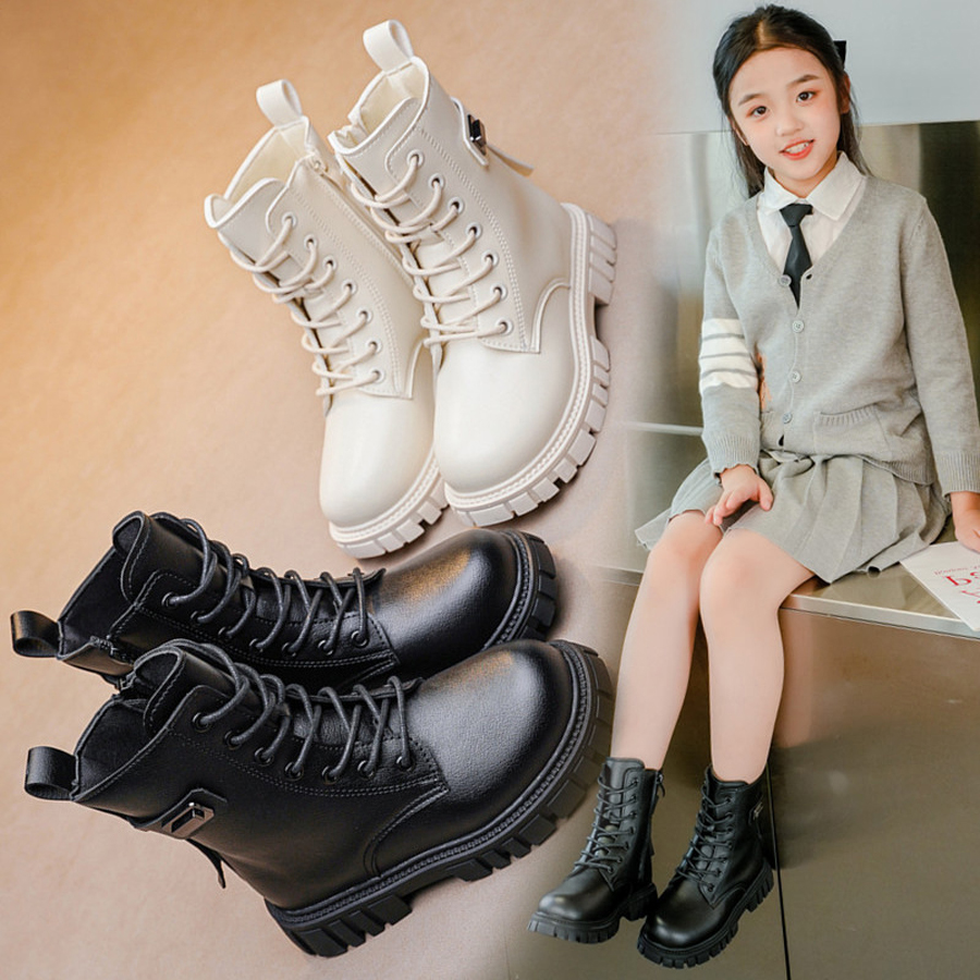 Children Design Boots for Girls Kids Short Boots Child Girl Happysteps Fashion Design Zipper Non-slip Boots Sizes 27 - 37 US10C-US5Y H1176