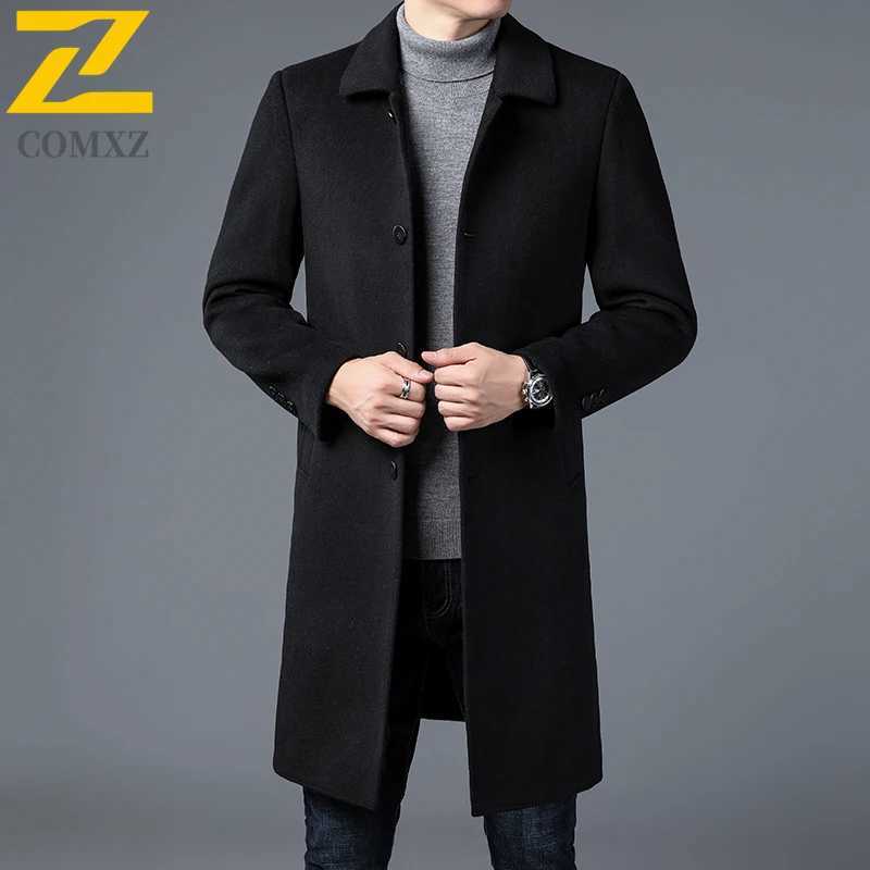 Male Woolen Coat 2025 Winter New Fashion Classic Lapel Windproof Overcoat Business Casual Premium Anti Pilling TrenchCoatT251025