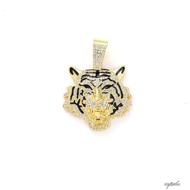 Men's Alloy Cuban Chain Necklace With 3D Tiger Pendant - Hip Hop Style Statement Jewelry Ddmymon
