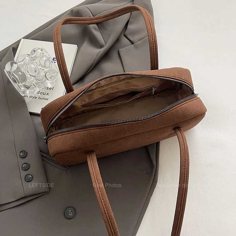 LEFTSIDE Womens Small Faux Suede Armpit Bag 2025 Winter New Retro Underarm Shoulder Bag Luxury Designer Handbags and Purses Z251024