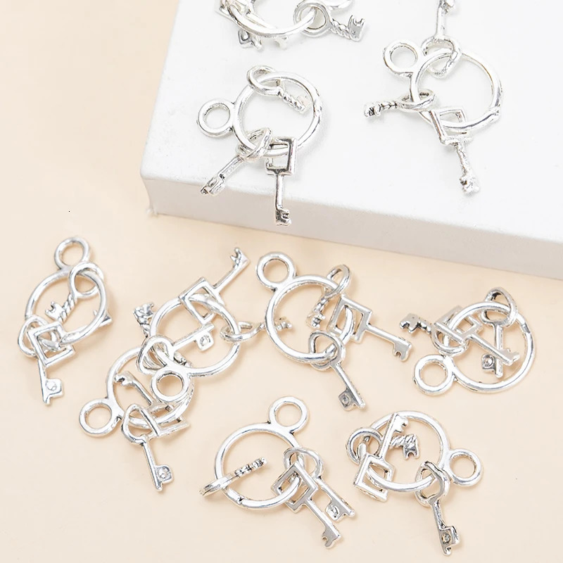 10pcslot Antique Silver Color Keys Charms Pendant DIY Handmade Keychain Necklace for Jewelry Making Accessories 251021