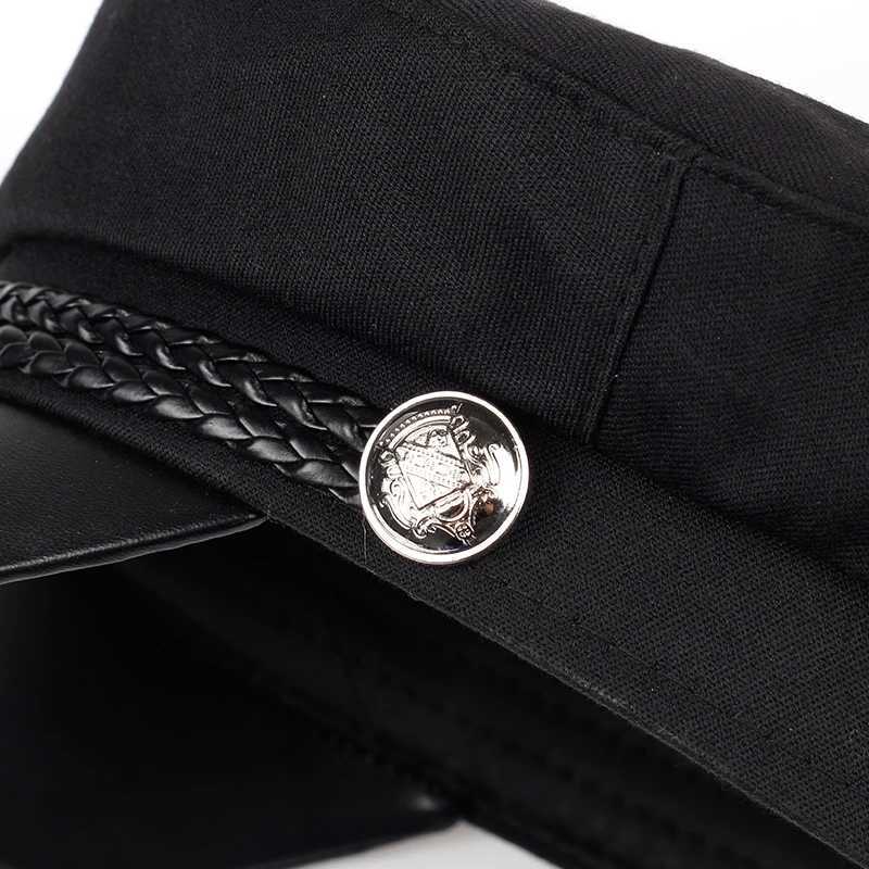 Fashion Wen Hat Men Military Spring Autumn Sailor Hats Black Ladies Beret Cs Flat Top Ctain C Travel Cadet Octagon Y251025