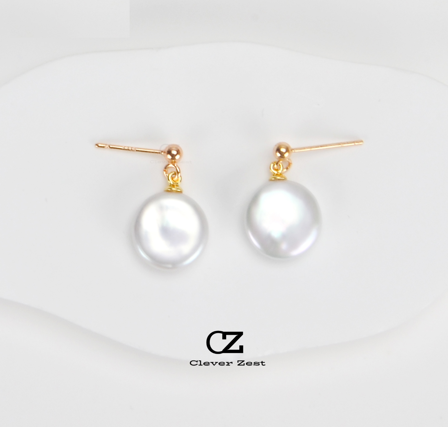 Natural White Baroque Pearl Earrings with 14K Gold-Filled Studs Fashionable and Versatile, Perfect for Any Occasion Memorial Day Gift, Best Friend Gif