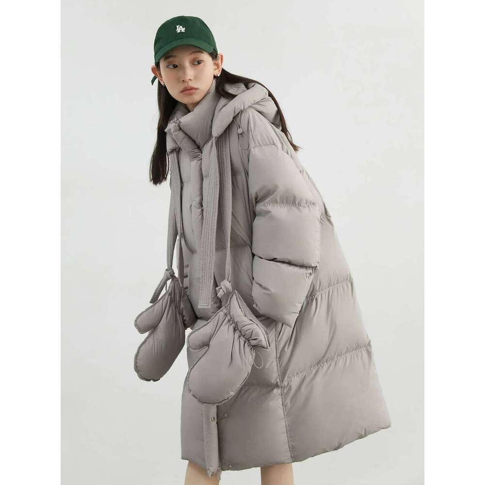 New Women Coats Solid Loose Casual Hooded Jacket Female Soft 90 White Duck Down Coat Thick Autumn Winter 2025 Coats Designer Women