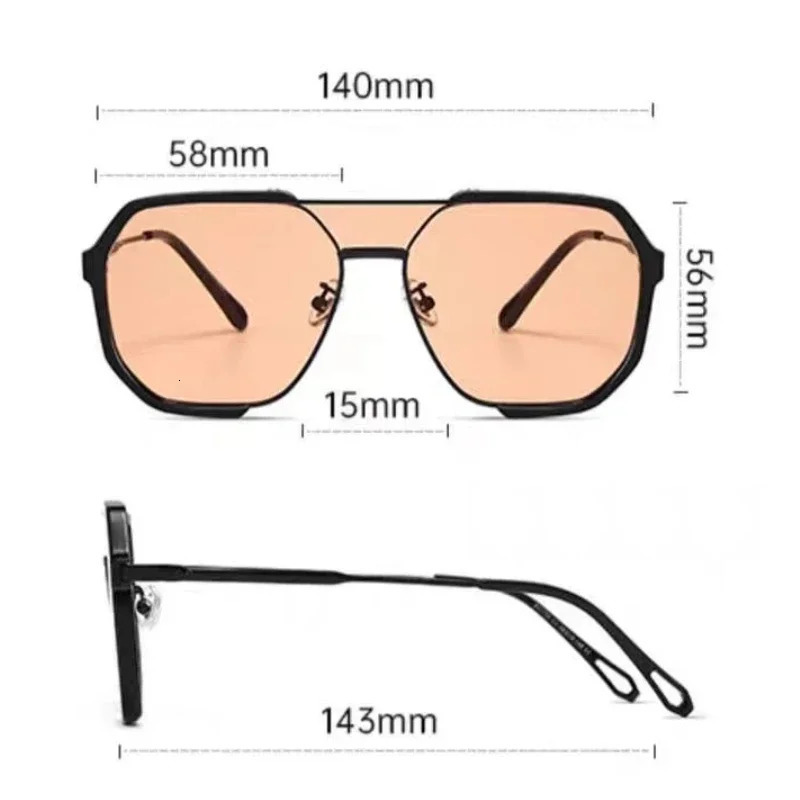 Fashion Ins Style UV400 Sunglasses for Men Women Unisex Trendy Double Bridge Oversized Sun Glasses Classic Large Plain Glasses 251023