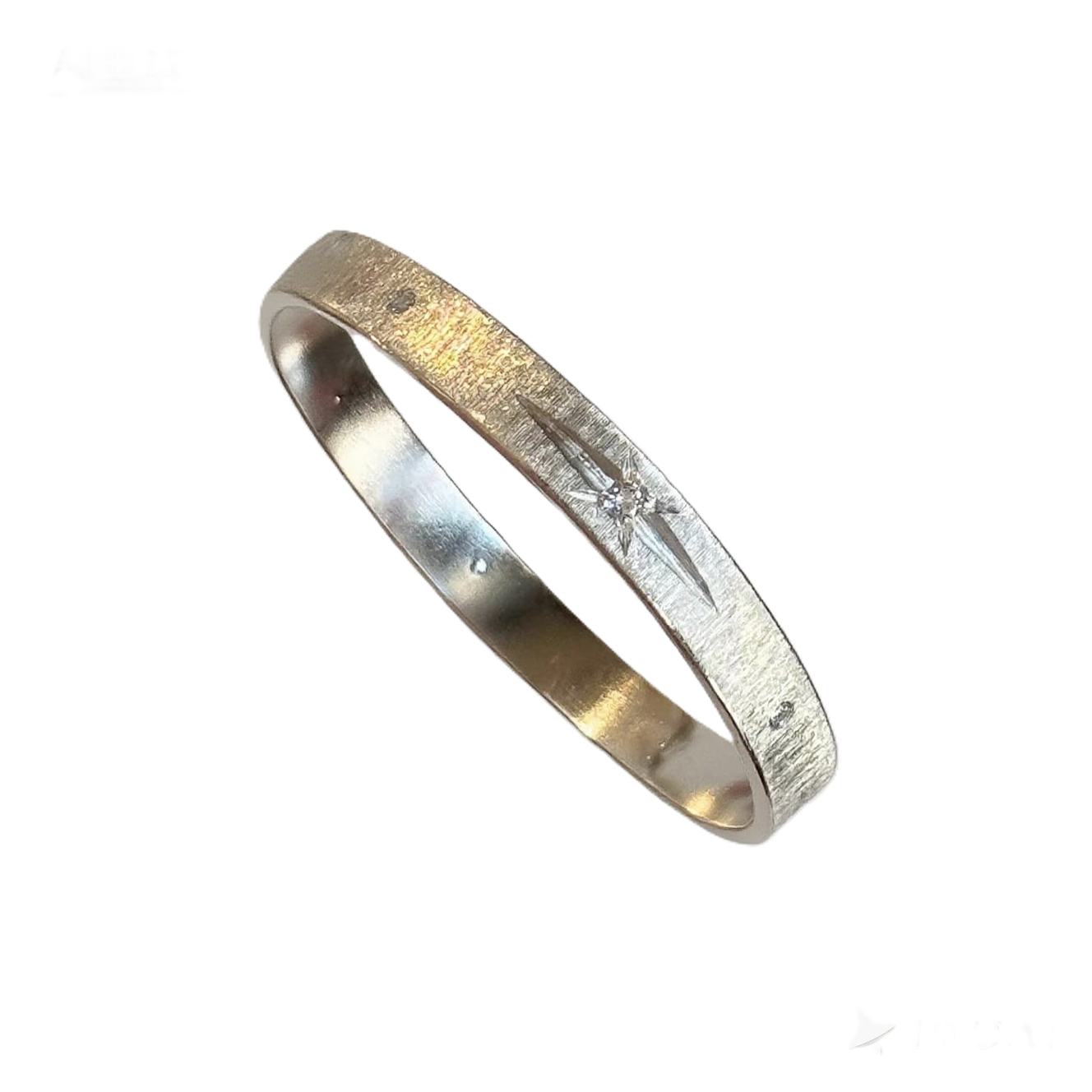 TaiYang New Radiant Starbeam Bracelet, Brushed Silver-Toned Copper Cuff with Crystal Starburst Motif for Women