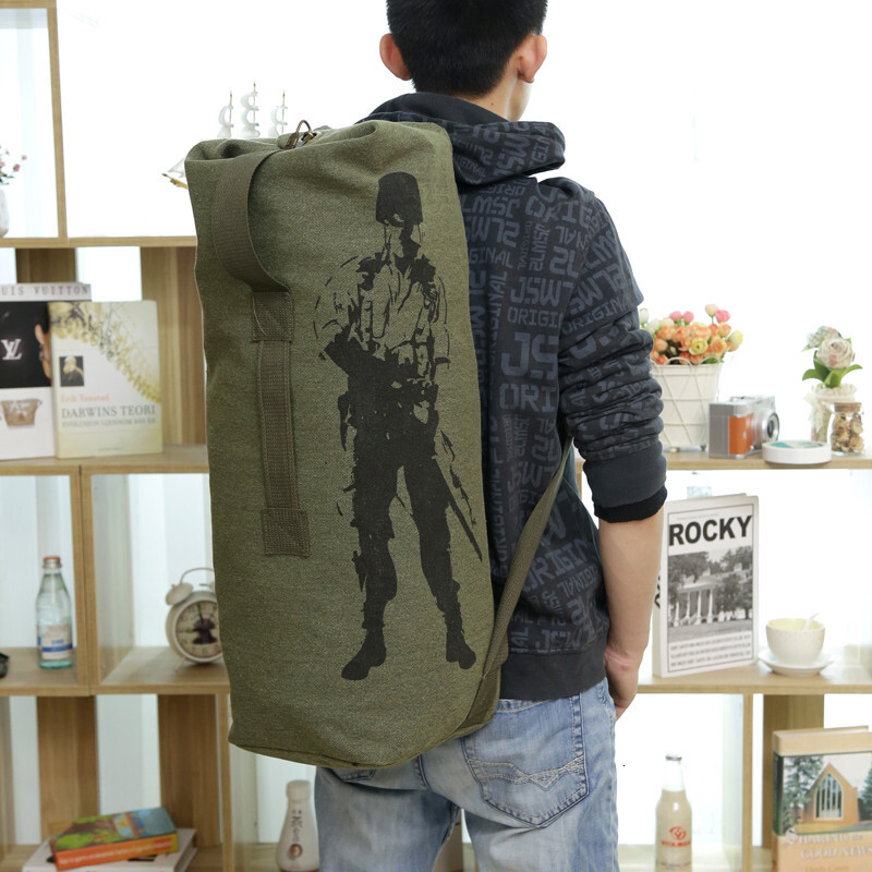New Outdoor Hiking Bag Canvas Travel Bag Designer Backpack Large Capacity Sports Bike Men's and Women's Bucket Bag