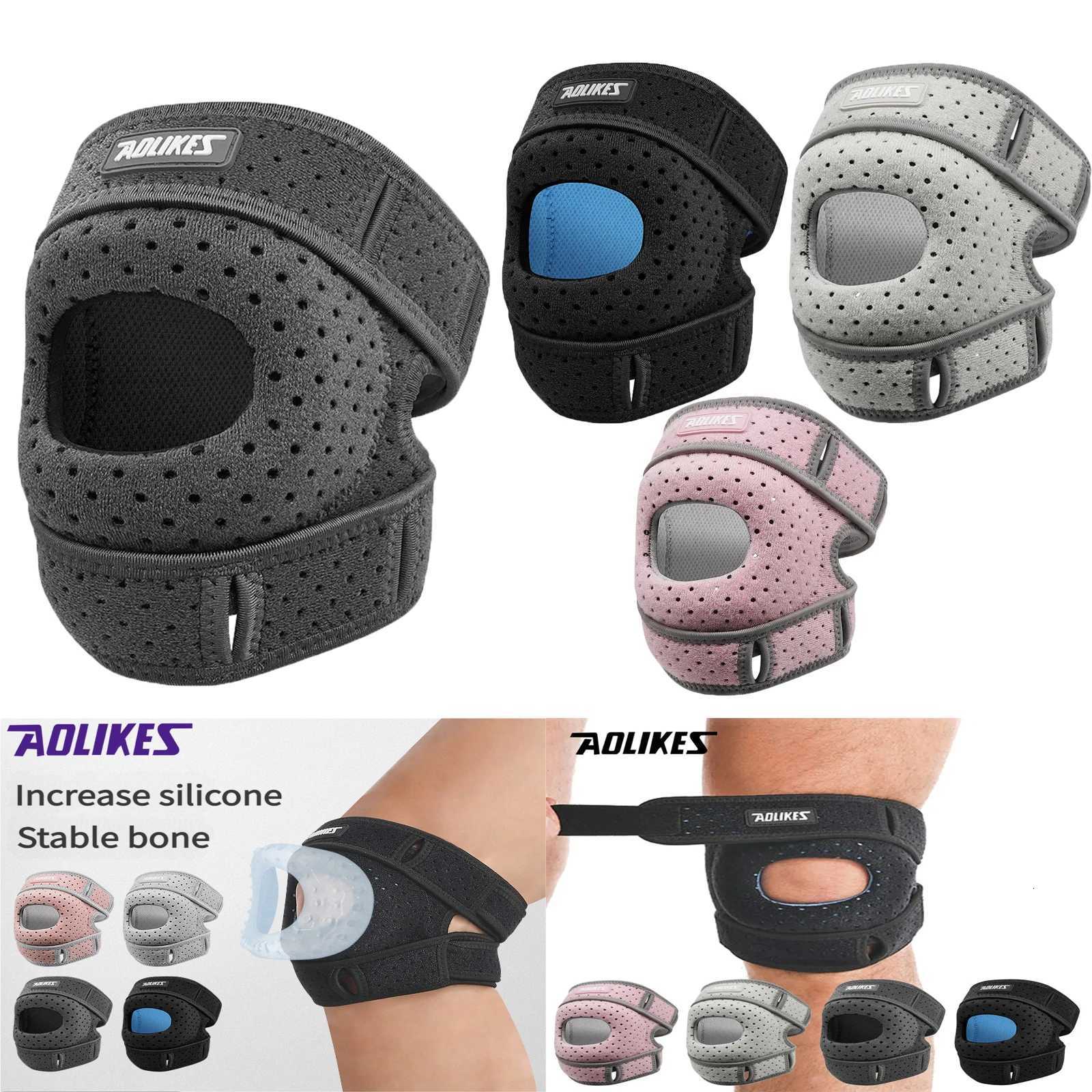 AOLIKES 1PC Sport Knee Guard Patella Strap Knee Brace Adjustable Compression ShockAbsorbing Knee Support Pain Arthritis Pain Y251024