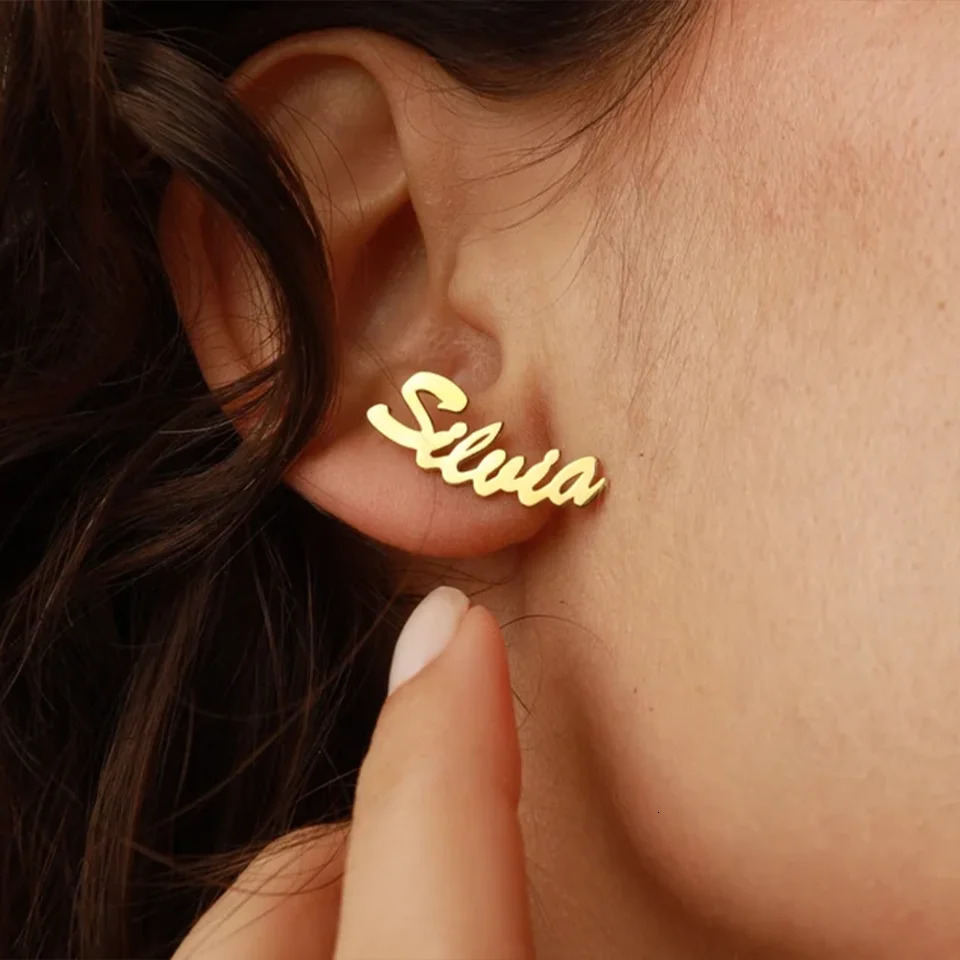 Customized Personalized Name Letter Earrings Stainless Steel Name Jewelry Earrings Womens Jewelry Gifts 251023