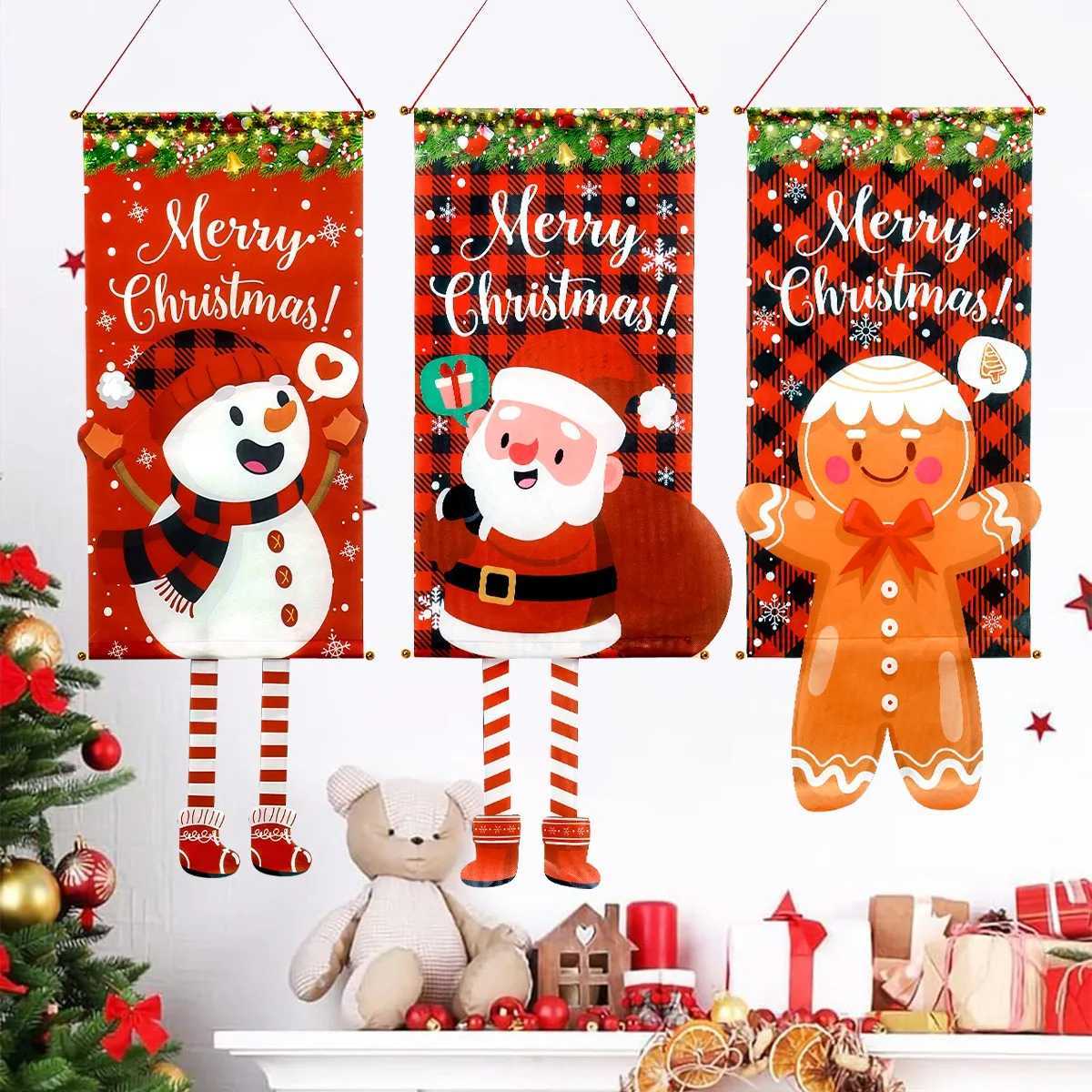 Christmas Hanging Flag Merry Christmas Decorations For Home 2024 Xmas Gifts Christmas Ornament Navidad Natal Noel New Year 2025 C251024