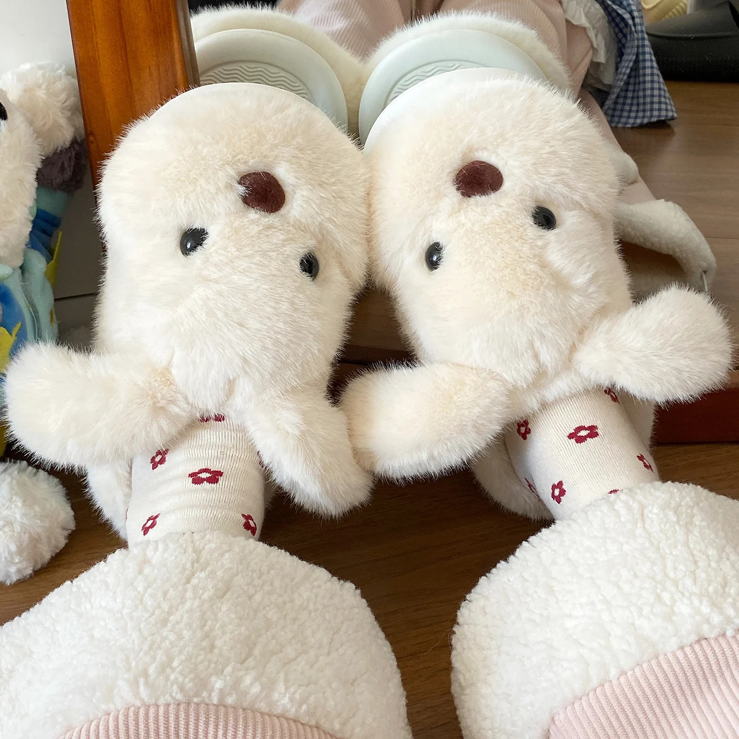 Cartoon Fluffy Womens Slippers Home Winter er Shoes Girls Indoor Casual Fuzzy Fur Slides Elegant Flats Footwear251020