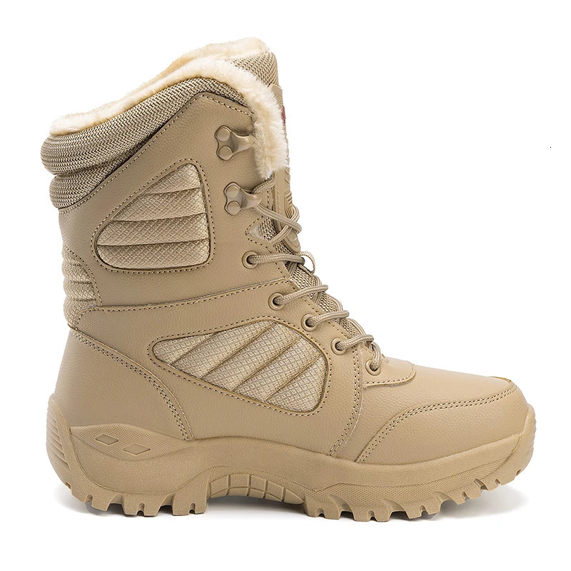Winter Mens Boots Large Size Plush Warm Snow Boots Outdoor Fashionable Combat Boots Army Boots Classic Black Platform sneaker 251021
